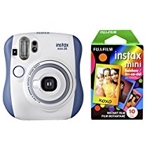 Fujifilm Instax Mini 26 + Rainbow Film Bundle - Blue/White